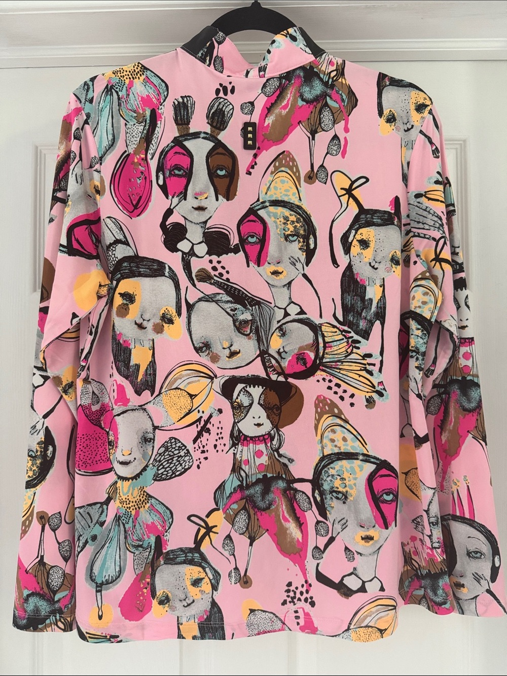 Jamie Sadock "Doll Party" print long sleeve golf top. - Picture 6 of 6